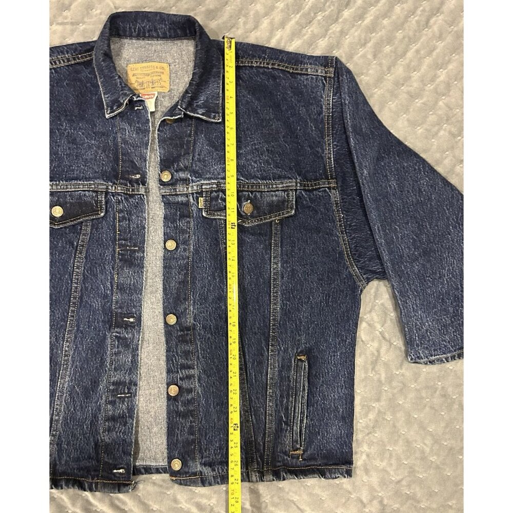 Levi’s Trucker Jacket Sz LARGE  Denim Blue Jean Button Up Vintage  77934-8206 - Picture 5 of 16